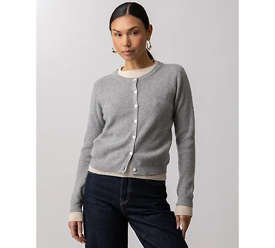 Line & Dot Women's Hutch Double Layer Long-Sleeve Cardigan Sweater