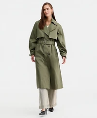 Bar Iii Women's Belted Oversized-Sleeve Trench Coat, Macy's Exclusive