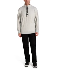 Karl Lagerfeld Paris Men's Mock-Neck Waffle Textured Fleece Jacket