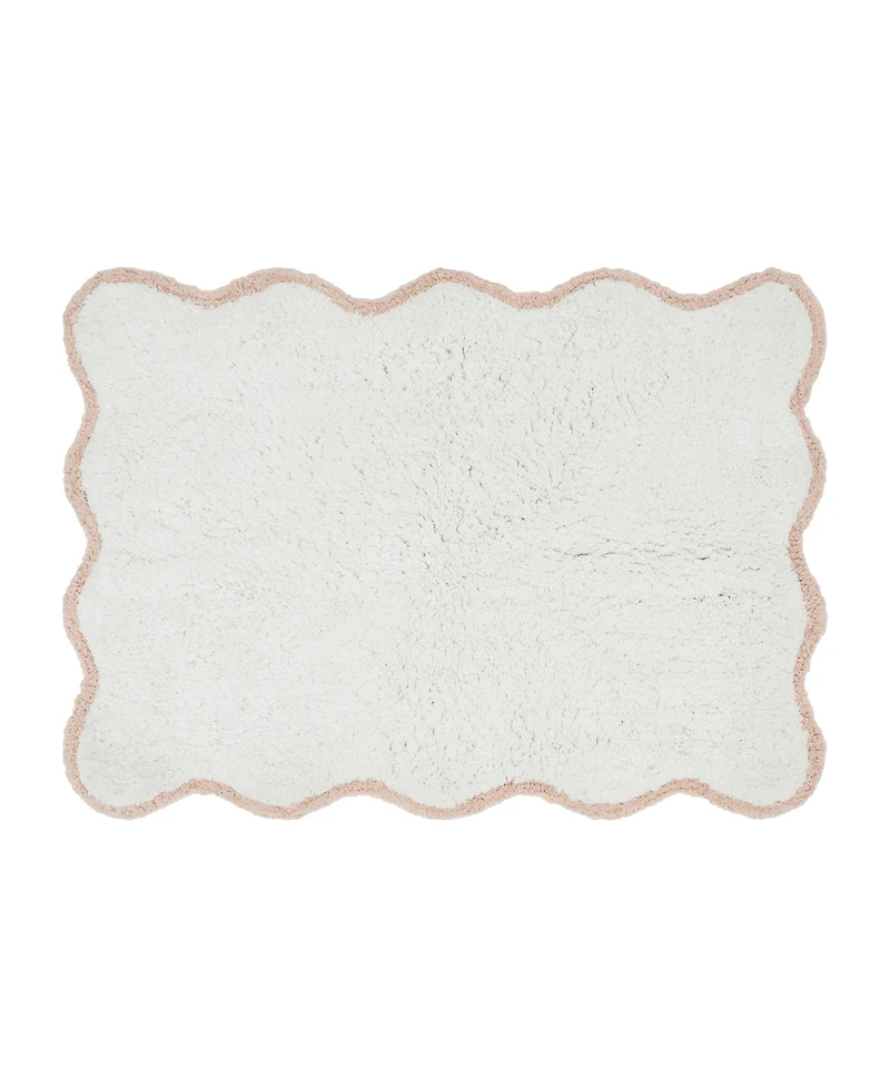 Vcny Home Scallop Cotton Bath Rug, 17" x 24"
