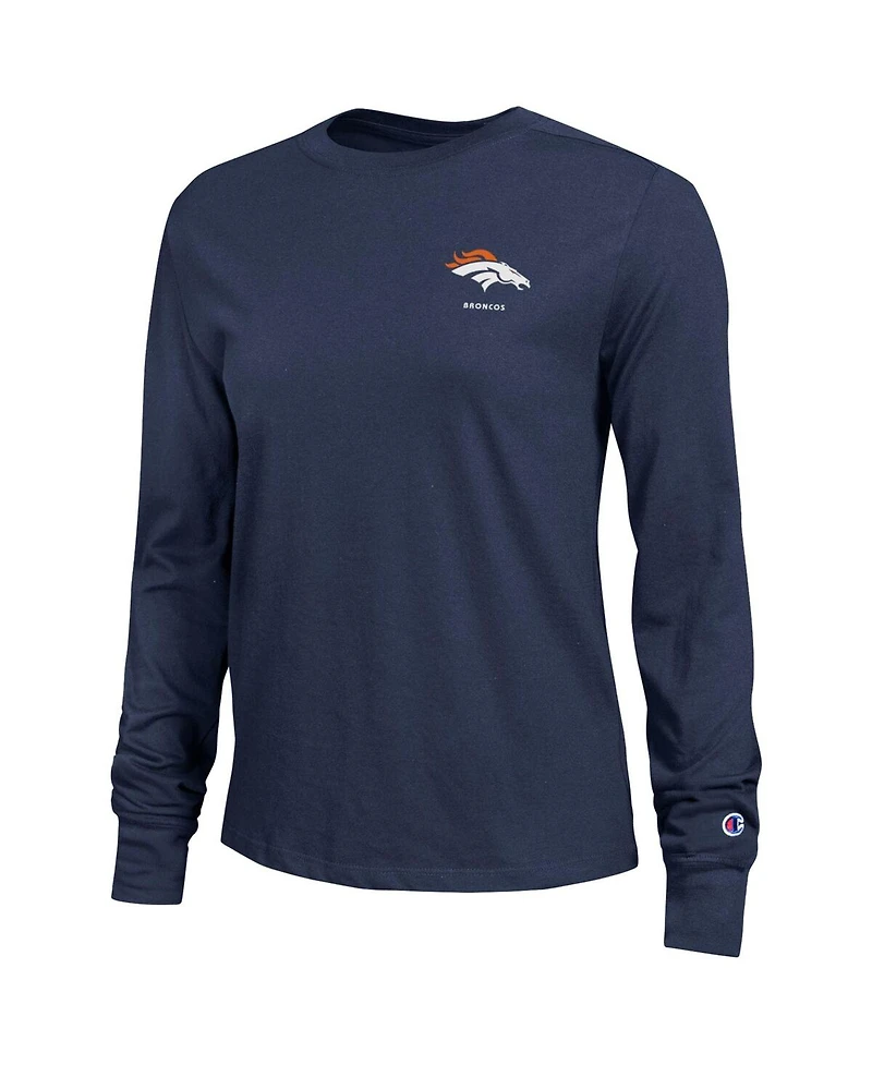 Champion Women's Navy Denver Broncos Core Long-Sleeve T-Shirt