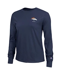 Champion Women's Navy Denver Broncos Core Long-Sleeve T-Shirt