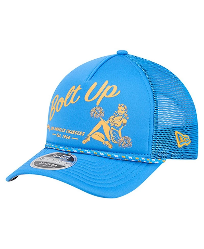 New Era Men's Powder Blue Los Angeles Chargers Gas Station 9FORTY A-Frame M-Crown Adjustable Trucker Hat