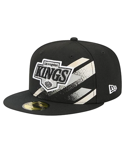 New Era Men's Black Los Angeles Kings Faded Lines 59FIFTY Fitted Hat