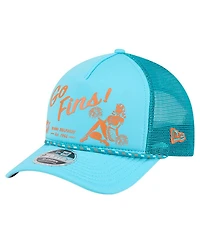 New Era Men's Aqua Miami Dolphins Gas Station 9FORTY A-Frame M-Crown Adjustable Trucker Hat