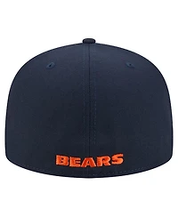 New Era Men's Navy Chicago Bears Overlap Wordmark 59FIFTY Fitted Hat