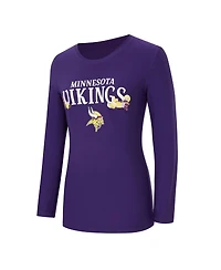 Concepts Sport Women's 2-Piece Purple Minnesota Vikings Chestnut Long Sleeve T-Shirt and Pants Sleep Set