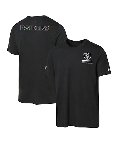 Nike Big Boys and Girls Black Las Vegas Raiders 2025 Nfl Crucial Catch Tri-Blend Dri-fit T-Shirt