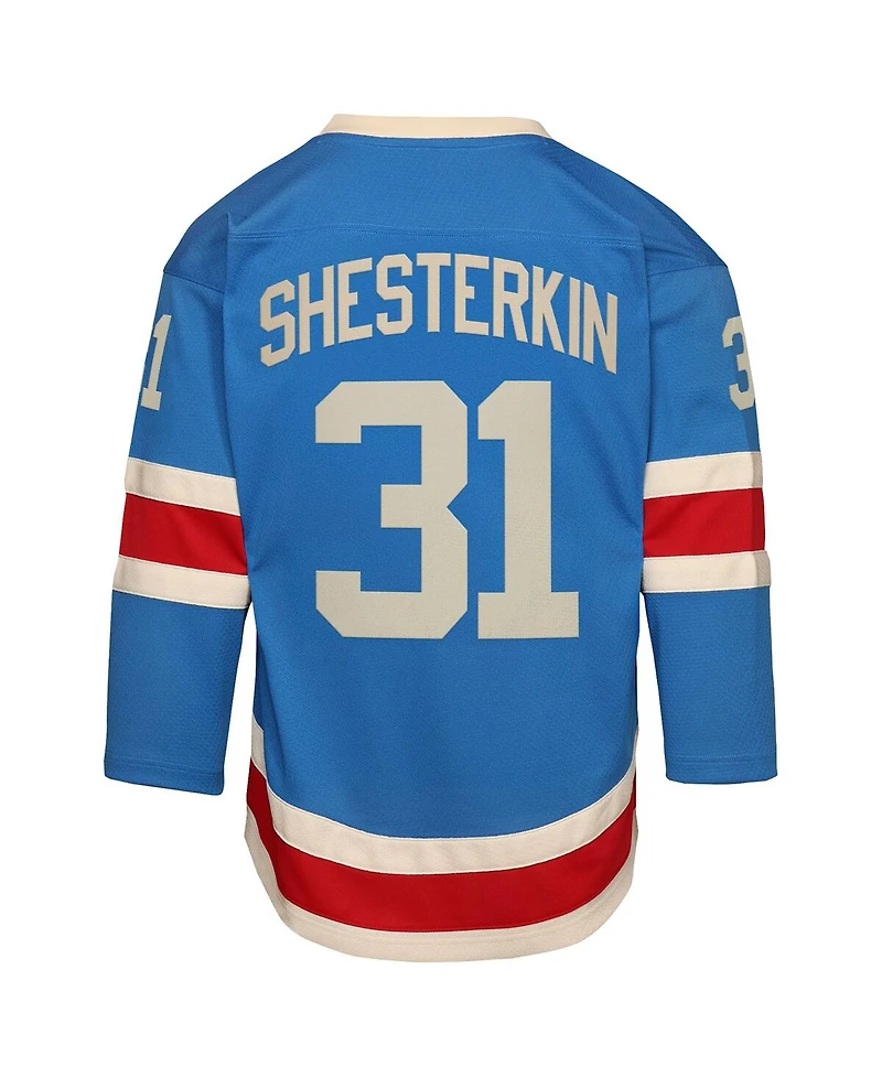 Outerstuff Big Boys and Girls Igor Shesterkin Blue New York Rangers Centennial Replica Jersey