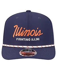 New Era Men's Navy Illinois Fighting Illini Script Performance Rope 9SEVENTY Adjustable Hat