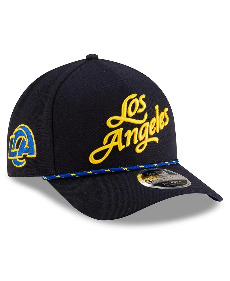 New Era Men's Midnight Blue Los Angeles Rams 2025 Rivalries Collection Sideline A-Frame 9FORTY Adjustable Hat