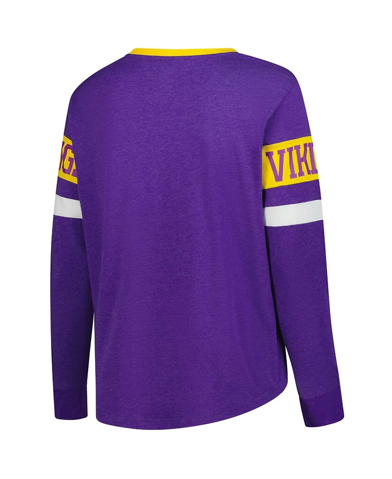 New Era Women's Purple Minnesota Vikings Plus Throwback Lace-Up Long Sleeve T-Shirt
