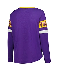 New Era Women's Purple Minnesota Vikings Plus Throwback Lace-Up Long Sleeve T-Shirt