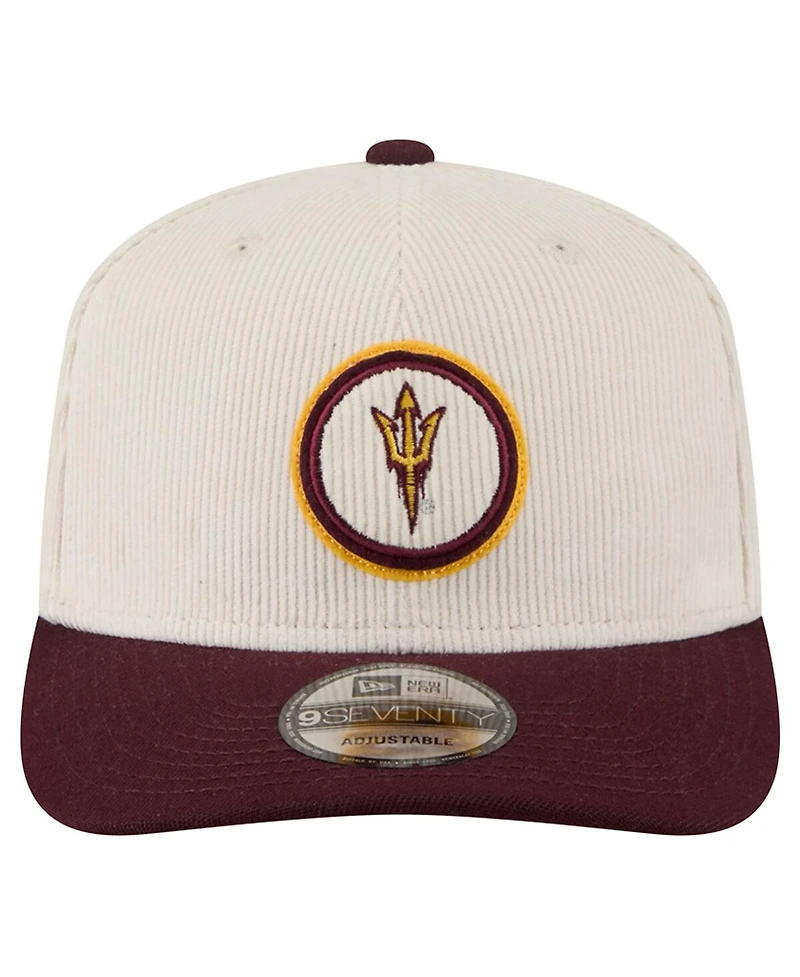New Era Men's Cream/Maroon Arizona State Sun Devils Loyal Corduroy 9SEVENTY Adjustable Hat