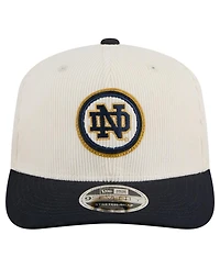 New Era Men's Cream/Black Notre Dame Fighting Irish Loyal Corduroy 9SEVENTY Adjustable Hat