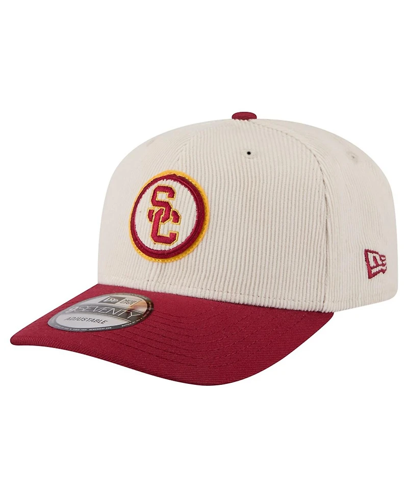 New Era Men's Cream/Cardinal Usc Trojans Loyal Corduroy 9SEVENTY Adjustable Hat