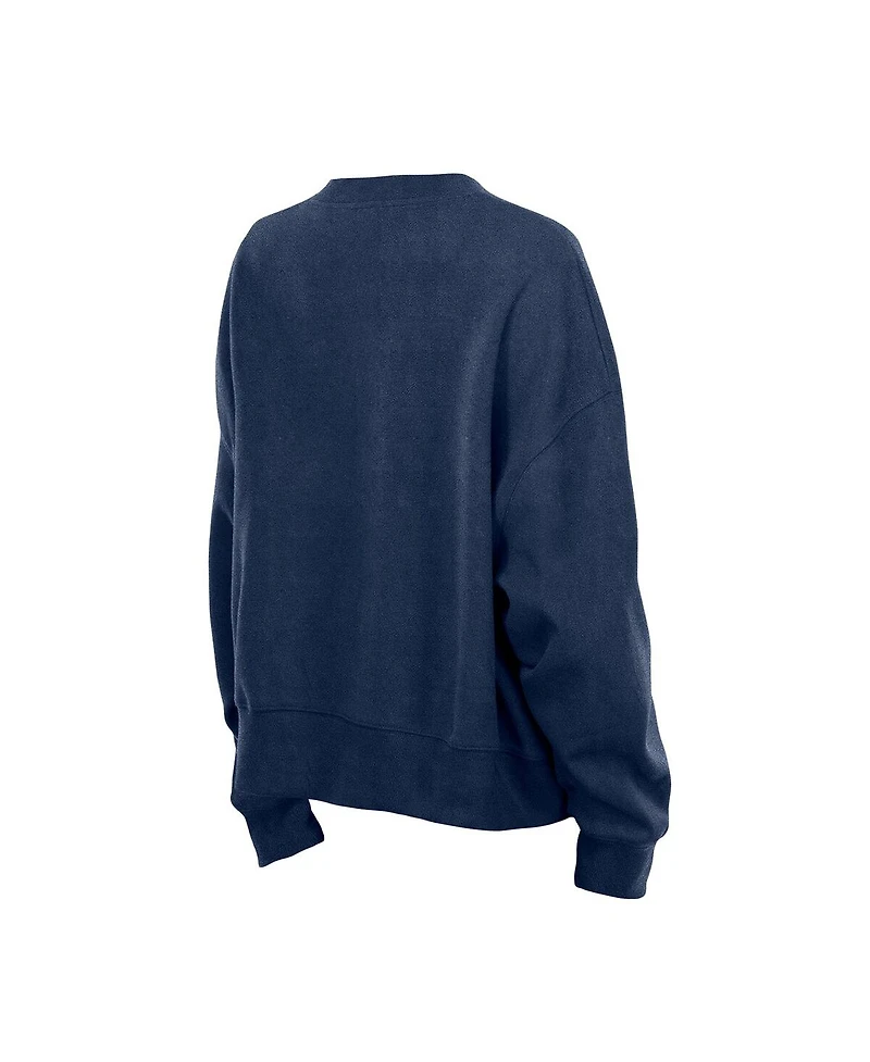 New Era Women's Navy Minnesota Timberwolves Boxy Throwback Mineral Wash Sweatshirt