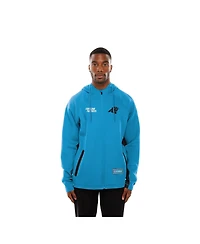 New Era Men's Blue Carolina Panthers Combine Authentic Raglan Scuba Full-Zip Hoodie