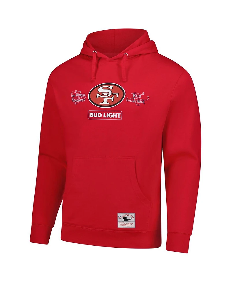 Mitchell & Ness Men's Scarlet San Francisco 49ers Nfl x Bud Light Vintage Pullover Hoodie