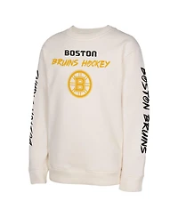 Outerstuff Big Boys and Girls Cream Boston Bruins Star Power Pullover Sweatshirt