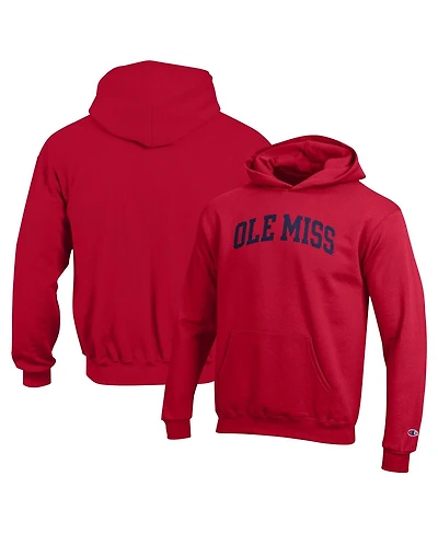 Champion Big Boys and Girls Red Ole Miss Rebels Basic Arch Hoodie