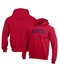Champion Big Boys and Girls Red Ole Miss Rebels Basic Arch Hoodie