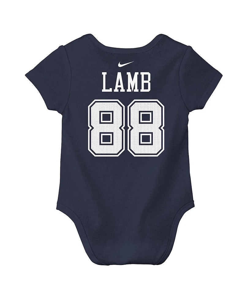 Nike Baby Boys and Girls CeeDee Lamb Navy Dallas Cowboys Player Name Number Bodysuit