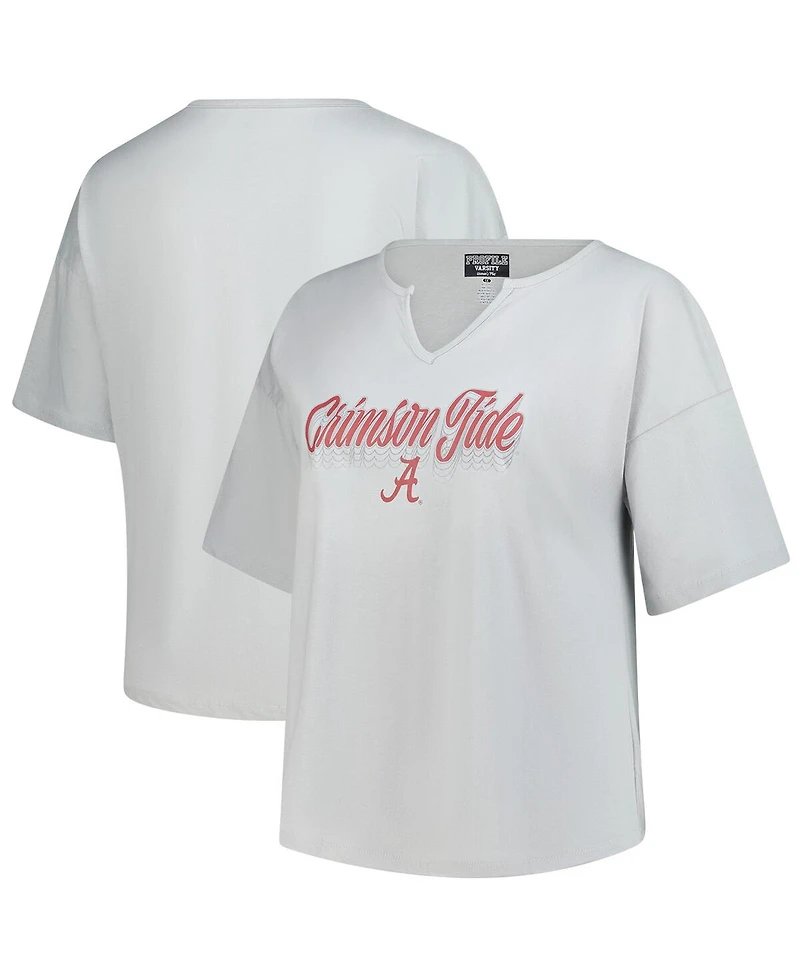 Fanatics Women's Gray Alabama Crimson Tide Plus Winning Gear Notch Neck T-Shirt