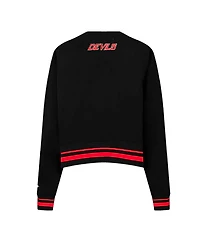 Pro Standard Women's Black New Jersey Devils Area Code Cropped Pullover Sweatshirt