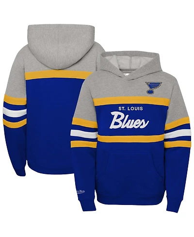 Mitchell & Ness Big Boys and Girls Blue St. Louis Blues Head Coach Pullover Hoodie