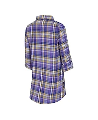Concepts Sport Women's Purple Minnesota Vikings Laney Plaid Tri-Blend Nightshirt