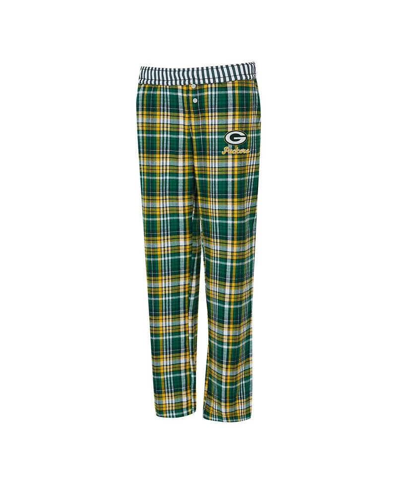 Concepts Sport Women's Green Bay Packers Laney Plaid Tri-Blend Pants