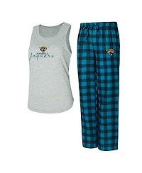Concepts Sport Women's 2-Piece Gray/Teal Jacksonville Jaguars Petition Tank Top and Pants Sleep Set