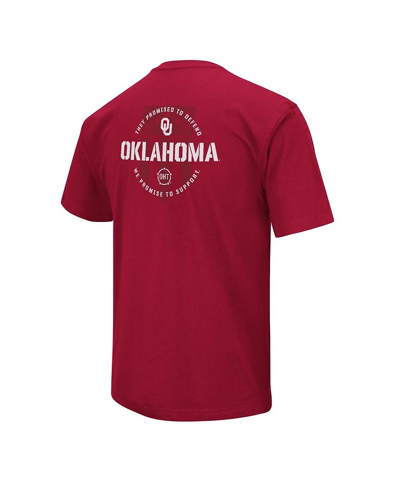 Colosseum Men's Crimson Oklahoma Sooners Oht Military Appreciation T-Shirt
