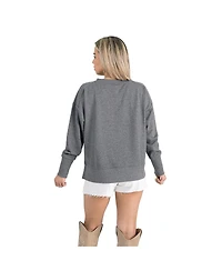 Gameday Couture Women's Gray Los Angeles Chargers French Terry V-Neck Pullover Sweatshirt