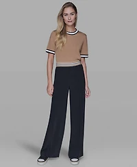 Karl Lagerfeld Paris Petite Straight-Leg Ankle Pants
