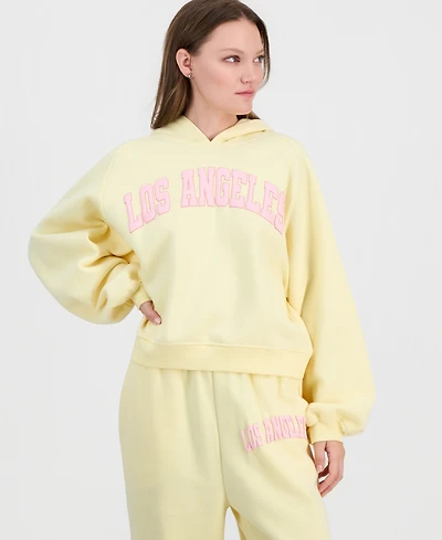 Self Esteem Juniors' Los Angeles Puff Print Hoodie Sweatshirt