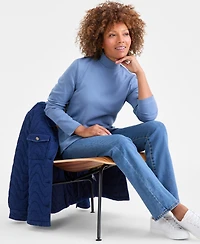 Style & Co Petite Mock-Neck Cotton Long-Sleeve T-Shirt, Created for Macy's