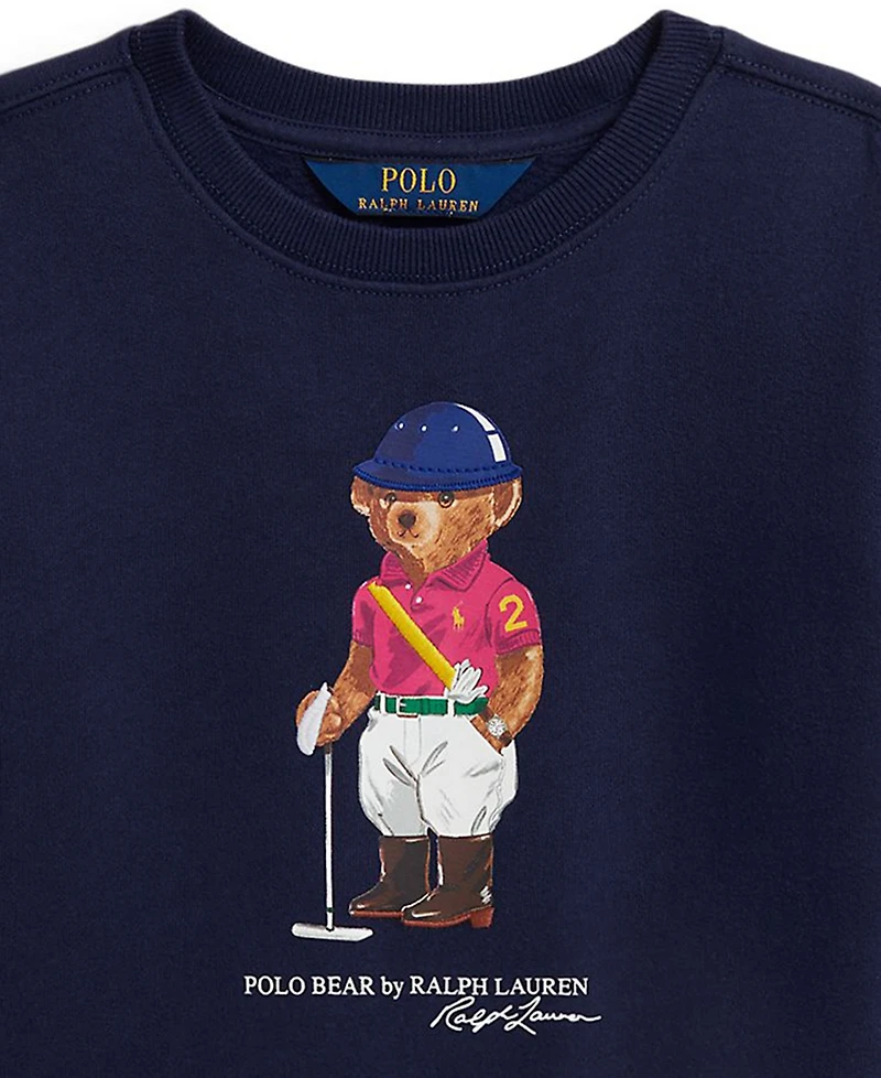Polo Ralph Lauren Girls 2T-6X Bear Printed Boxy Sweatshirt