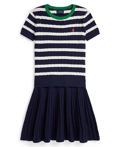 Polo Ralph Lauren Girls 7-16 Striped Sweater and Skirt, 2-Piece Set