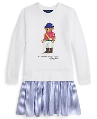 Polo Ralph Lauren Girls 7-16 Striped Skirt Fleece Long-Sleeve Dress