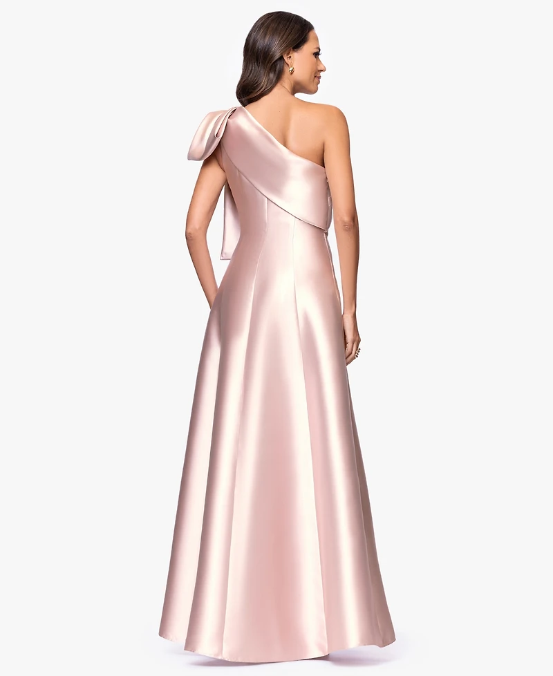 Betsy & Adam Women's One Shoulder Ball Gown