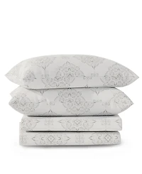 Color Sense Brushed Cool Crisp Percale Printed 3-Pc. Sheet Set, Twin Xl
