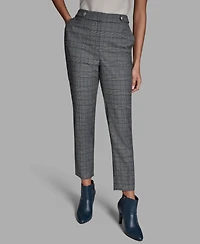 Bcbg Women's Plaid High-Rise Straight Pants