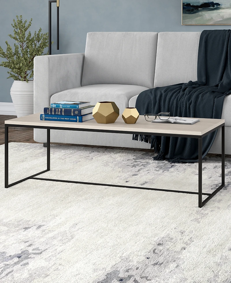 Hudson & Canal Boone 47" Wood Wide Rectangular Coffee Table