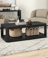 Hudson & Canal Stellan 47" Wood Wide Rectangular Coffee Table