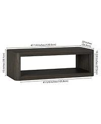 Hudson & Canal Kellan 47" Wood Wide Rectangular Coffee Table