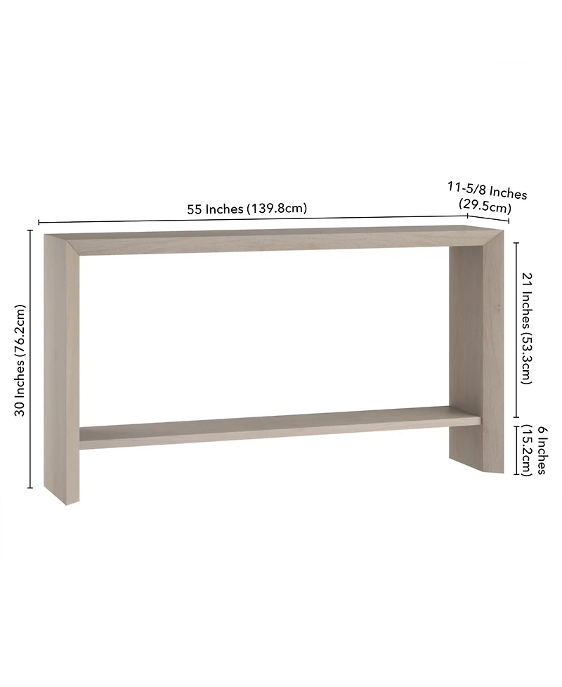 Hudson & Canal Osman 55" Wood Wide Rectangular Console Table