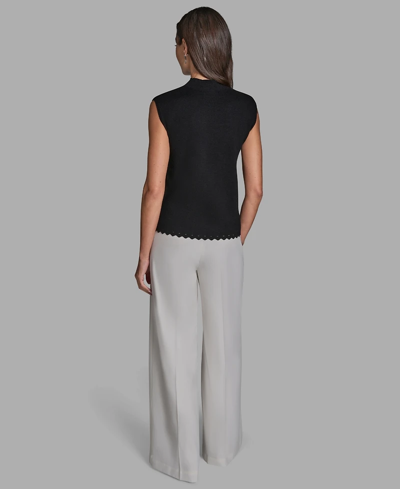 Bcbg Women's Sleeveless Mock Neck Knit Top