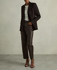 Reiss Women's Leather Slim-Leg Pants